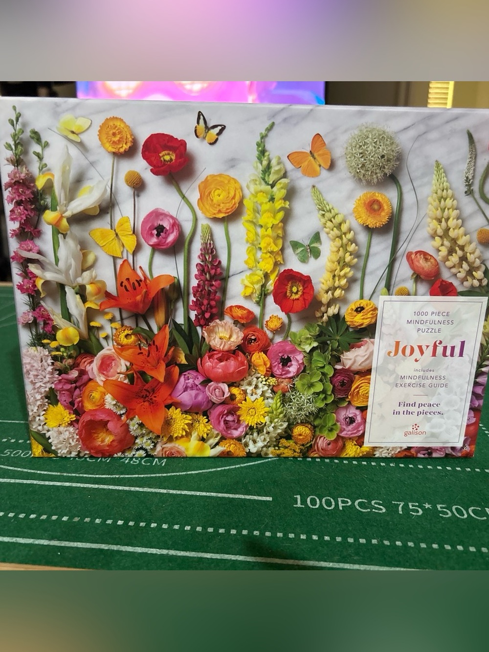 Jigsaw Bright Floral Bouquet Puzzle — Orange, Yellow, Pink, Red, Green, Cream
